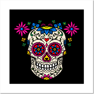 Sugar Skull in color - Day of the dead Posters and Art